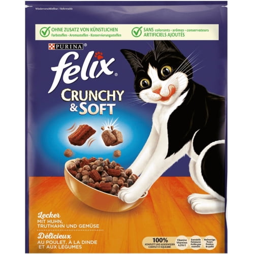 FELIX Crunchy & Soft mit Huhn, Truthahn und Gemüse