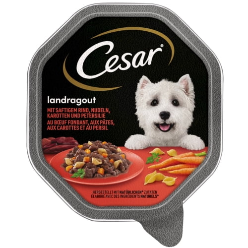 CESAR Landragout mit Rind, Nudeln und Karotten